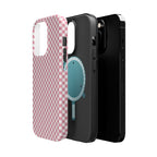 Pink Gingham Magnetic Impact-Resistant Phone Case
