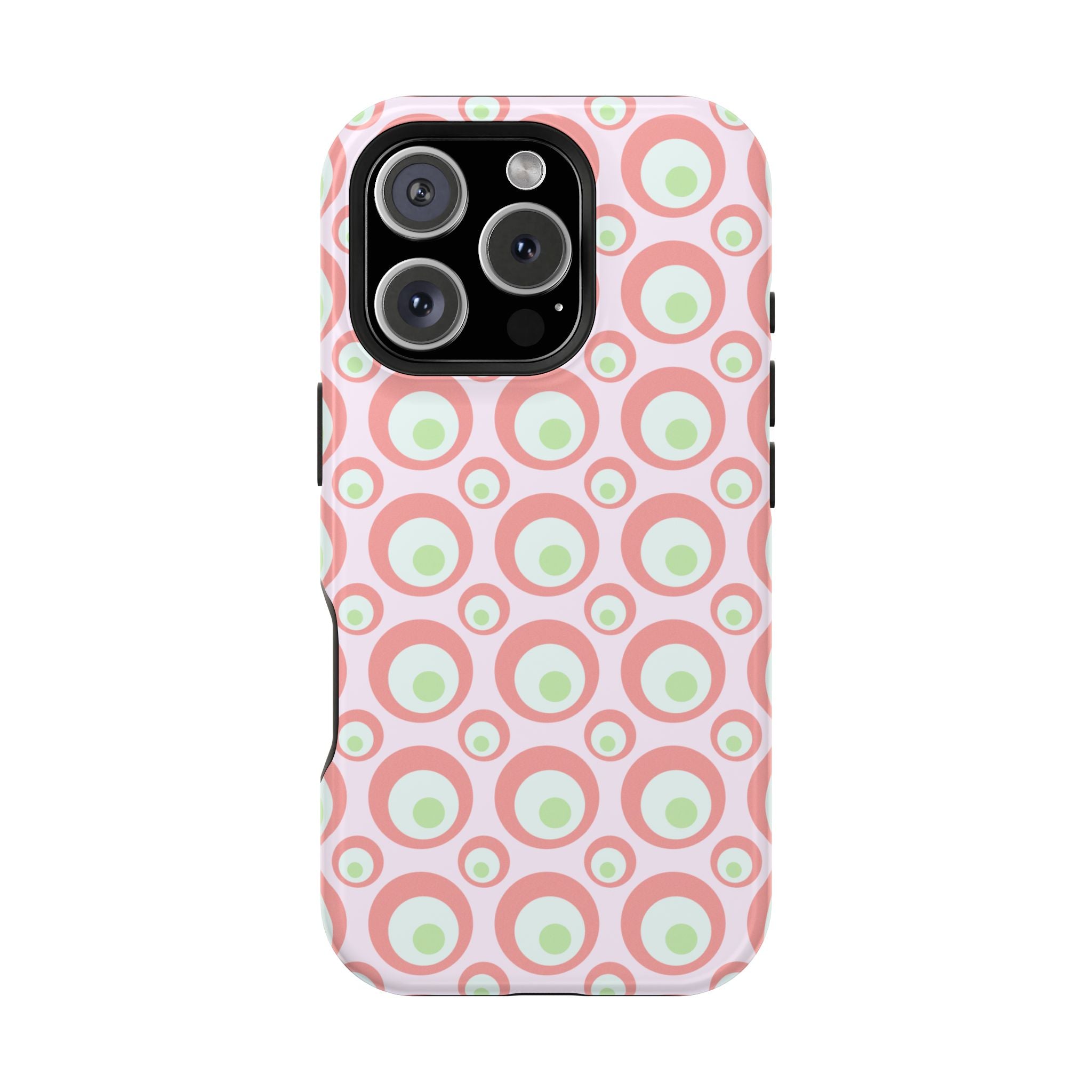Pink Retro Circles Magnetic Impact-Resistant Phone Case