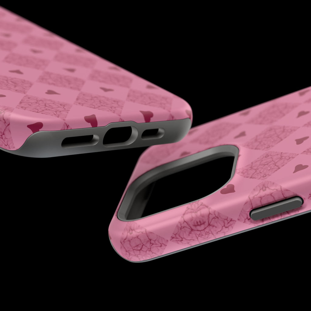 Pink Vintage Hearts Magnetic Impact-Resistant Phone Case