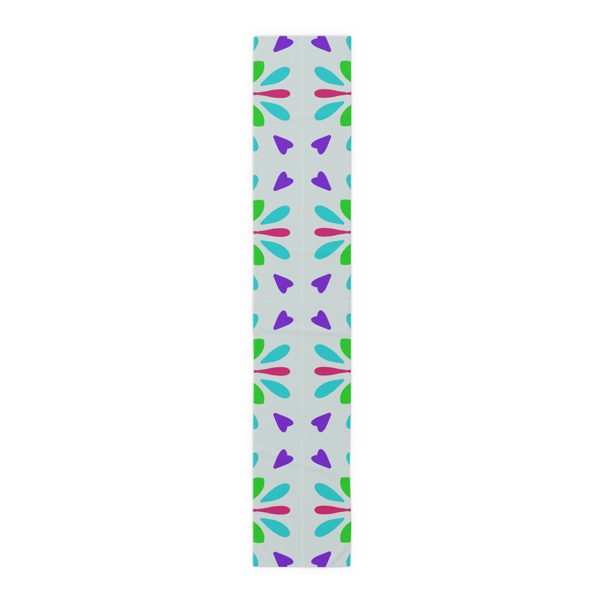 Floral Geometric Table Runner — Pastel Heart & Petal Pattern