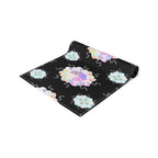 Black Floral Mandala Table Runner – Pastel Mosaic Dinner Party Decor