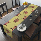Botanical Sunburst Table Runner — Earth Tone Floral Pattern