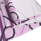 Pink Floral Geometric Table Runner — Modern Blossom Dining Decor