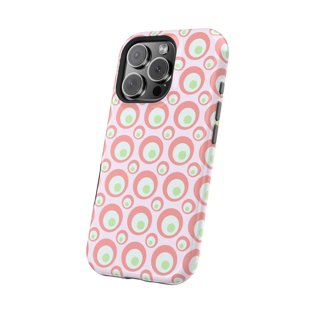 Pink Retro Circles Magnetic Impact-Resistant Phone Case
