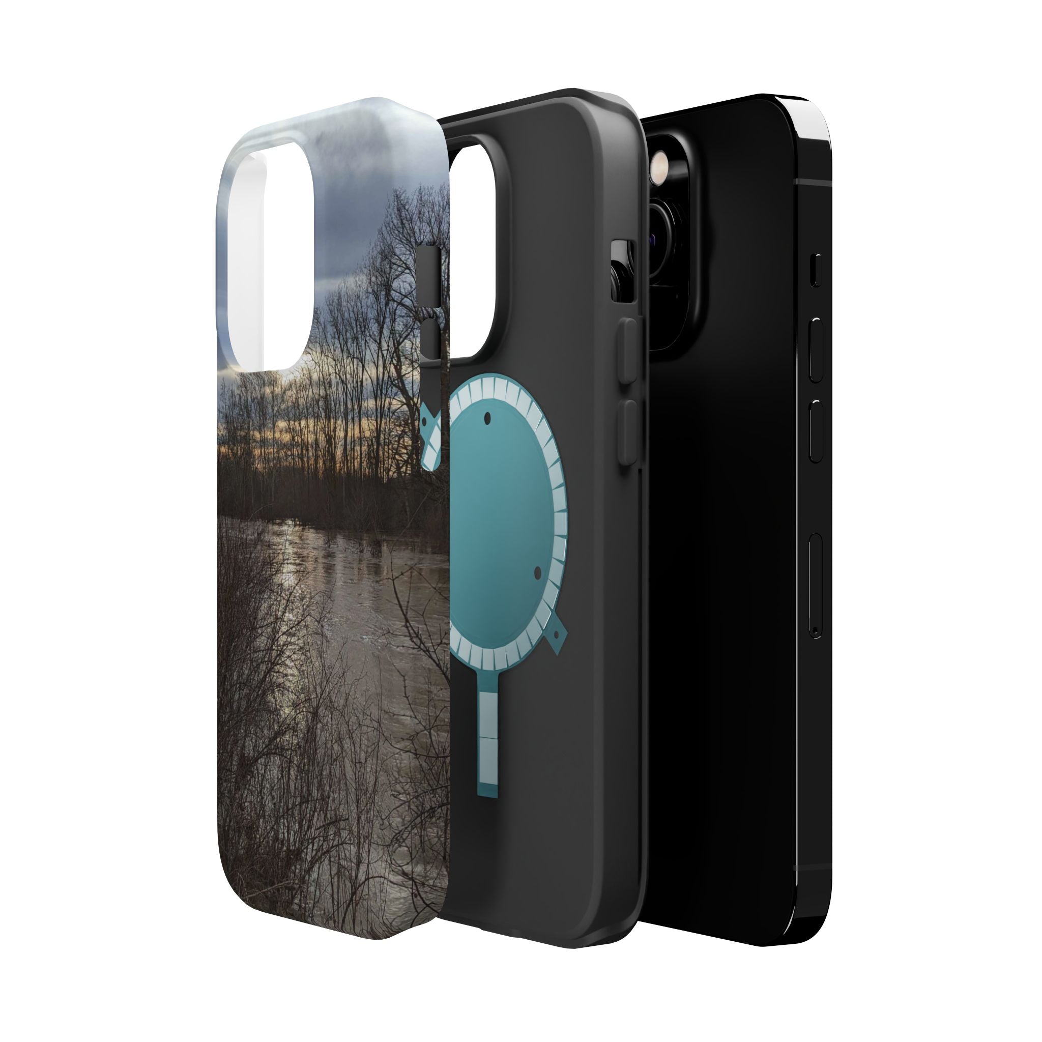 Phone Case — Moody Winter River Landscape Magnetic Impact-Resistant Case