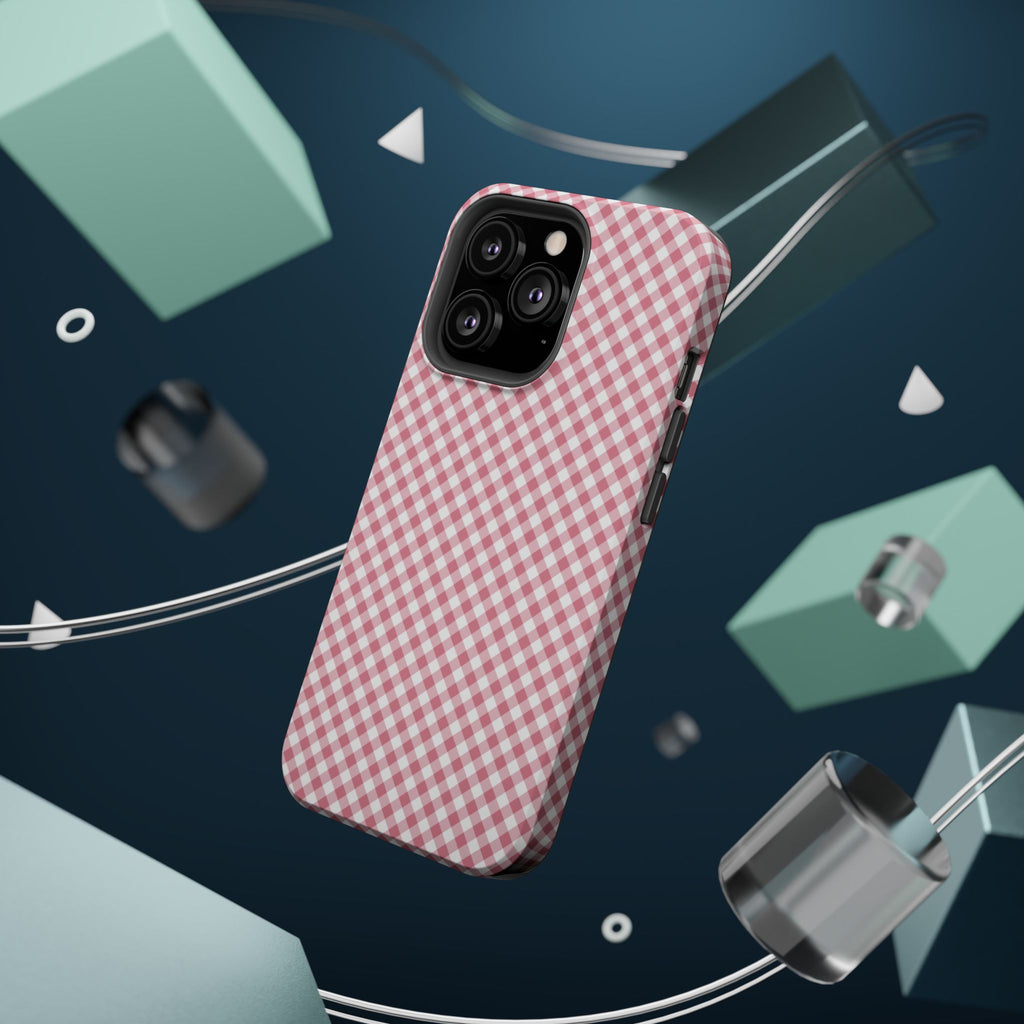 Pink Gingham Magnetic Impact-Resistant Phone Case