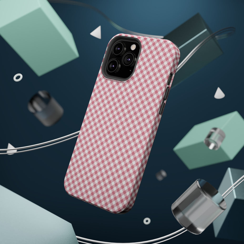 Pink Gingham Magnetic Impact-Resistant Phone Case