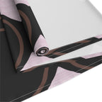 Modern Geo Circle Table Runner — Black & Blush Retro Pattern