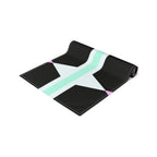Geometric Pastel Stripe Table Runner — Modern Black, Mint & Pink Dining Accent