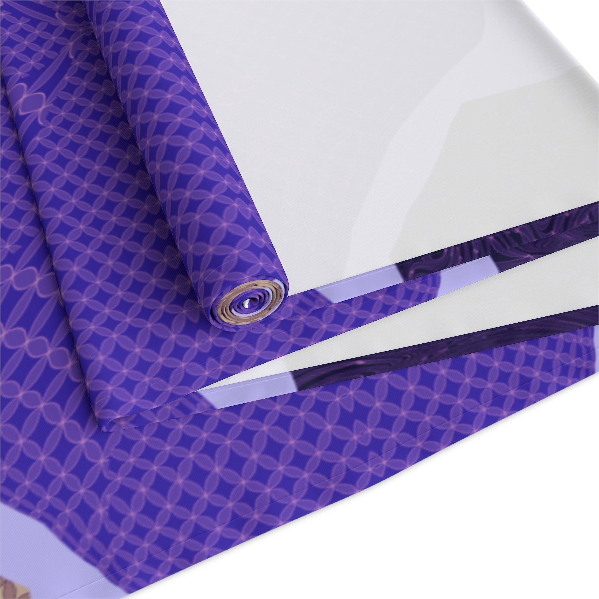 Purple Geometric Table Runner — Modern Abstract Dining Accent