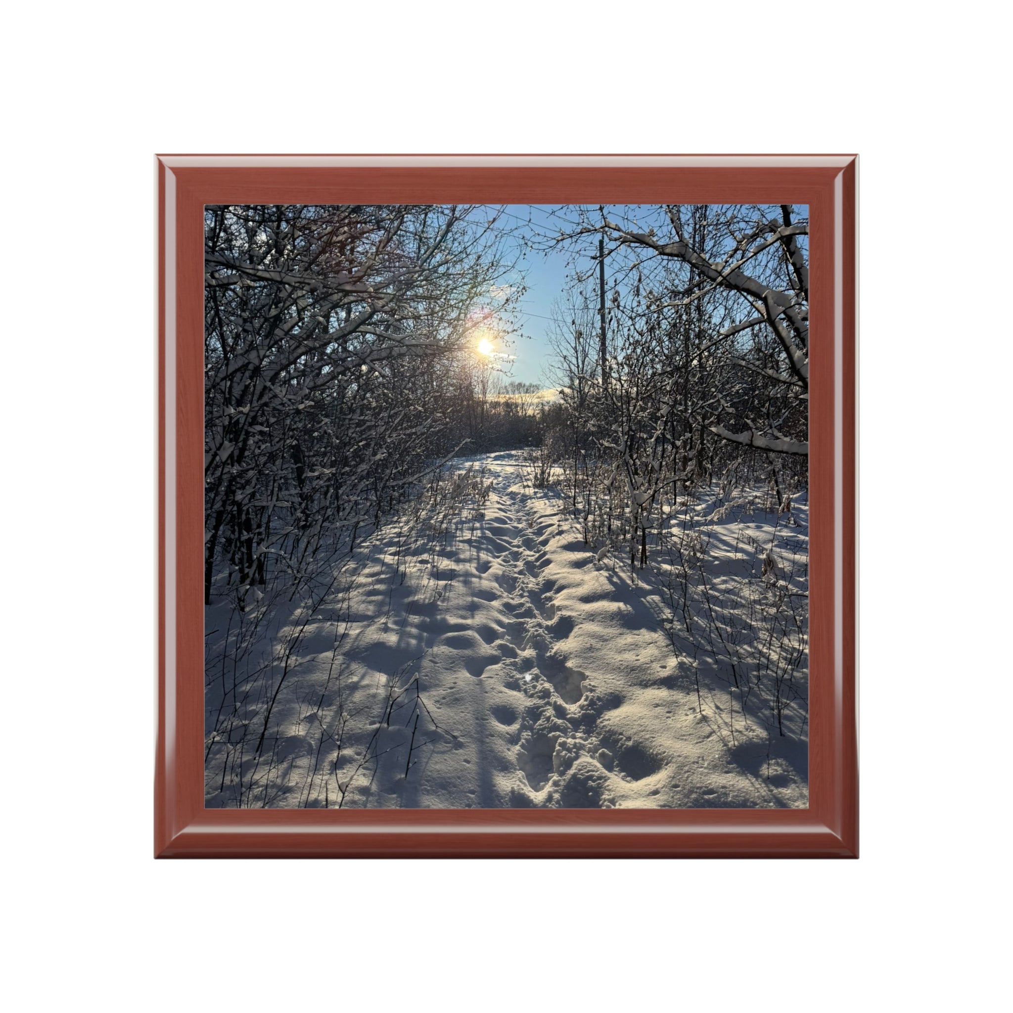 Winter Sun Snow Path Jewelry Box