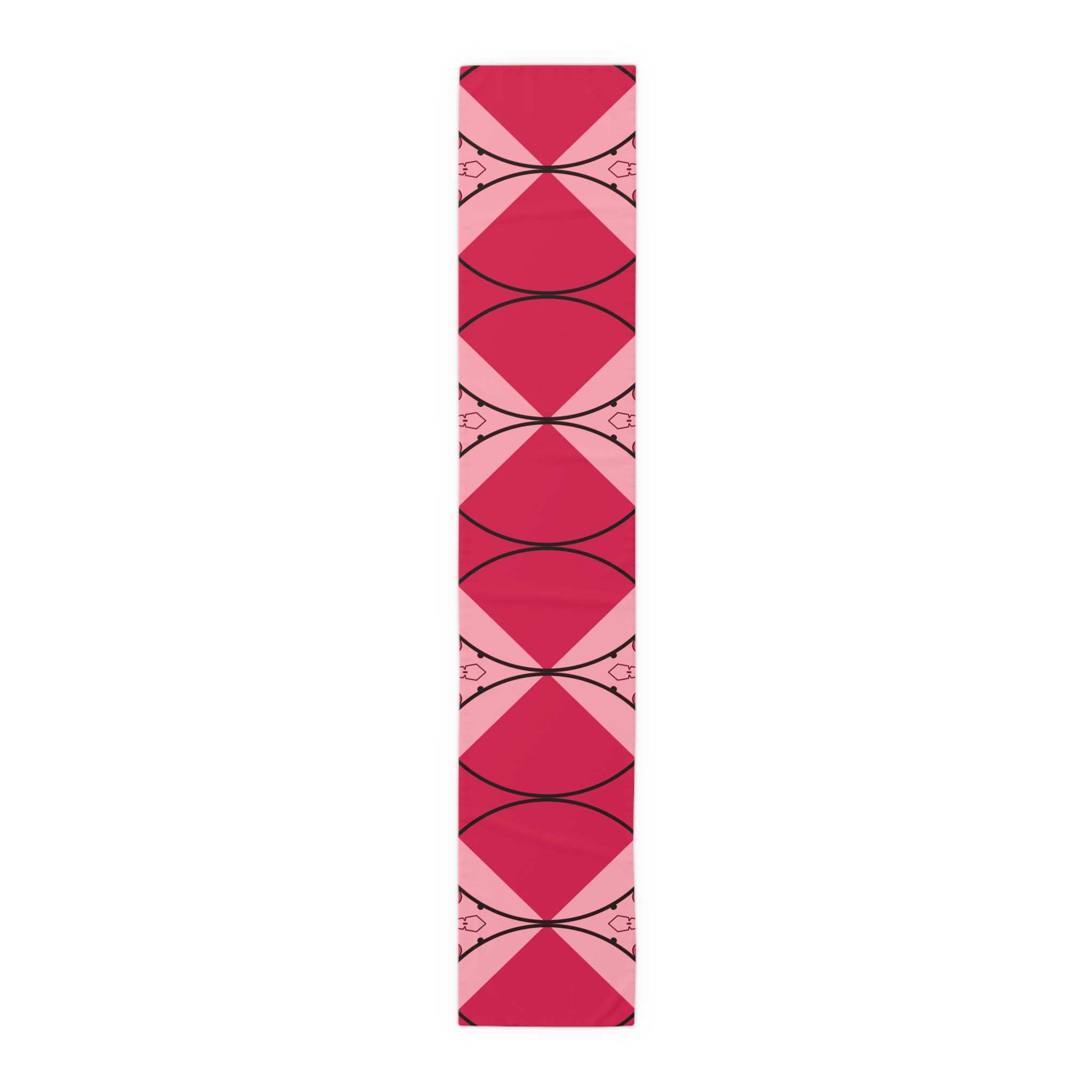 Pink Geometric Heart Table Runner