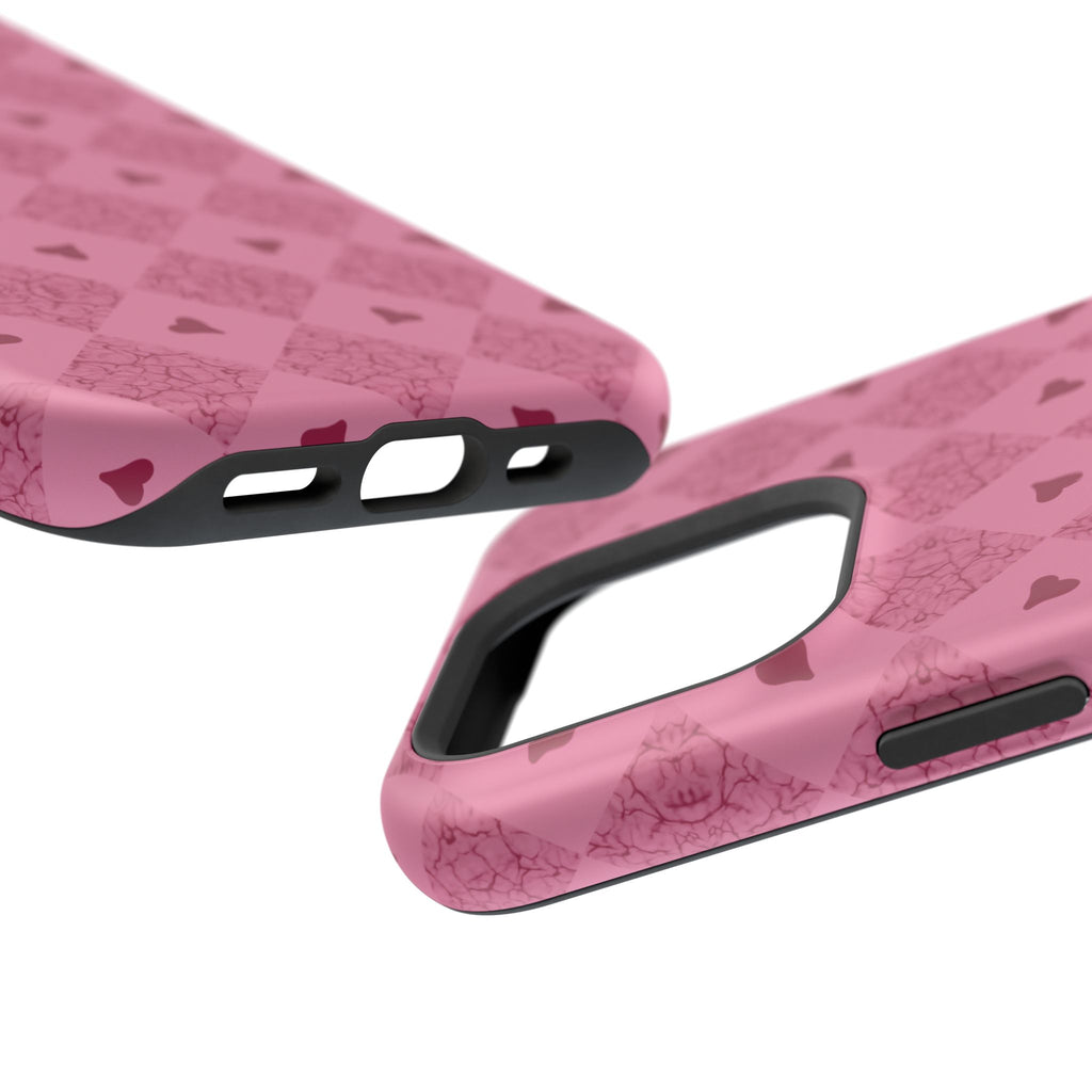Pink Vintage Hearts Magnetic Impact-Resistant Phone Case