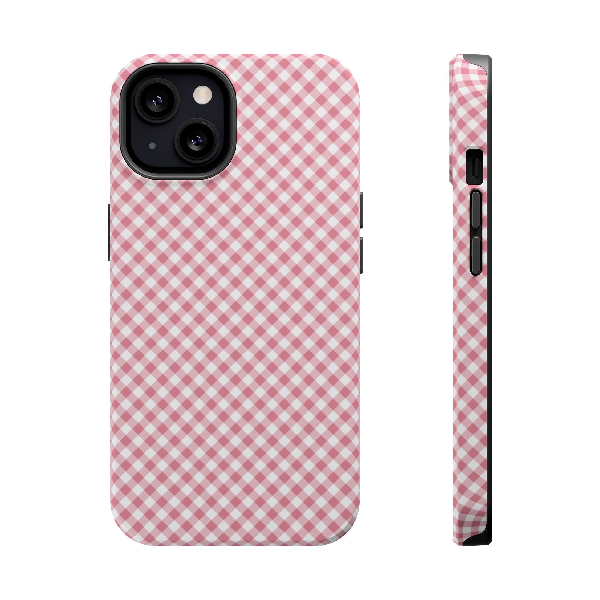 Pink Gingham Magnetic Impact-Resistant Phone Case
