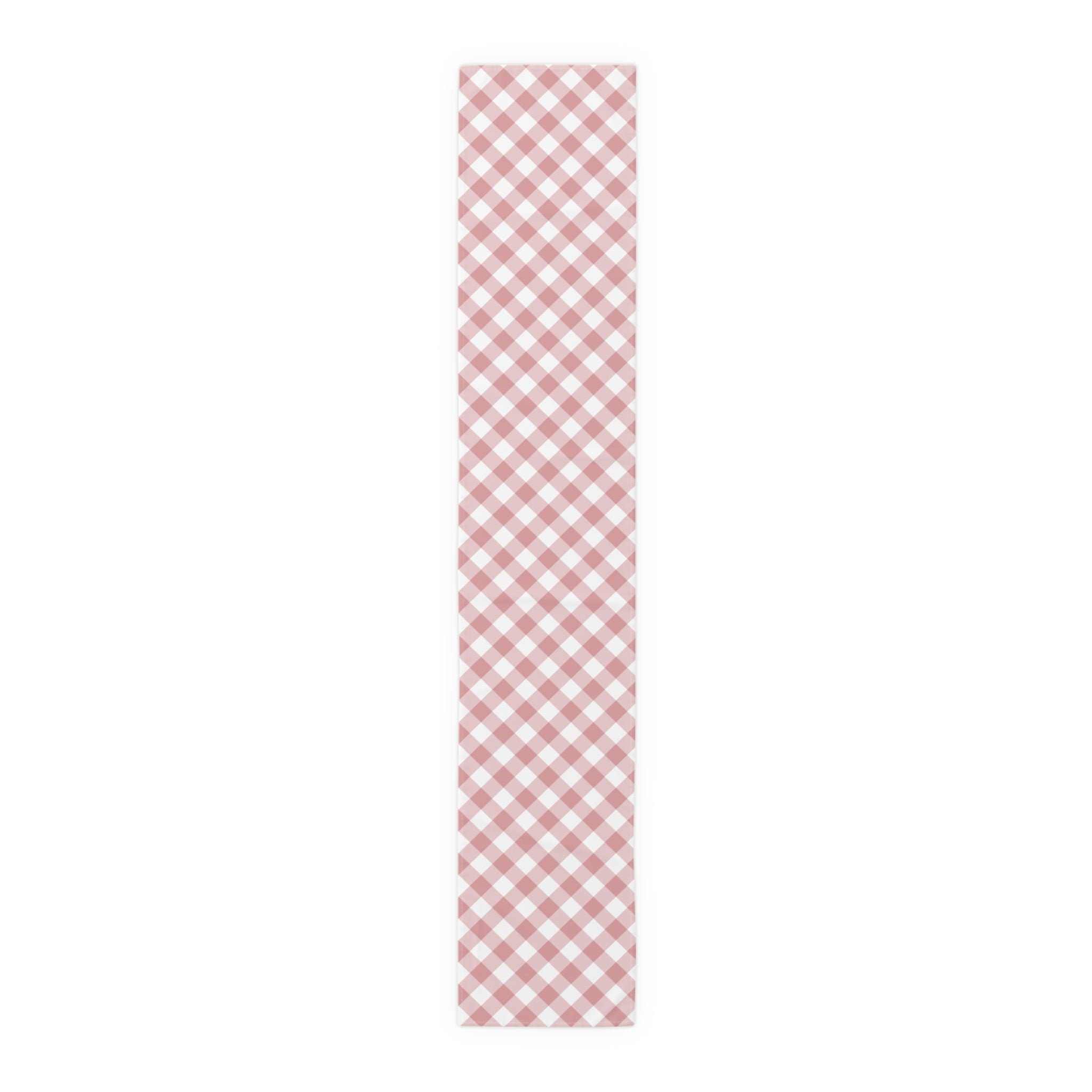 Pink Gingham Table Runner — Cotton-Blend Plaid Decor for Farmhouse, Spring & Picnic Tables