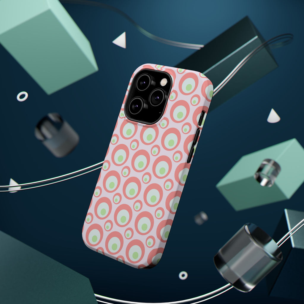 Pink Retro Circles Magnetic Impact-Resistant Phone Case