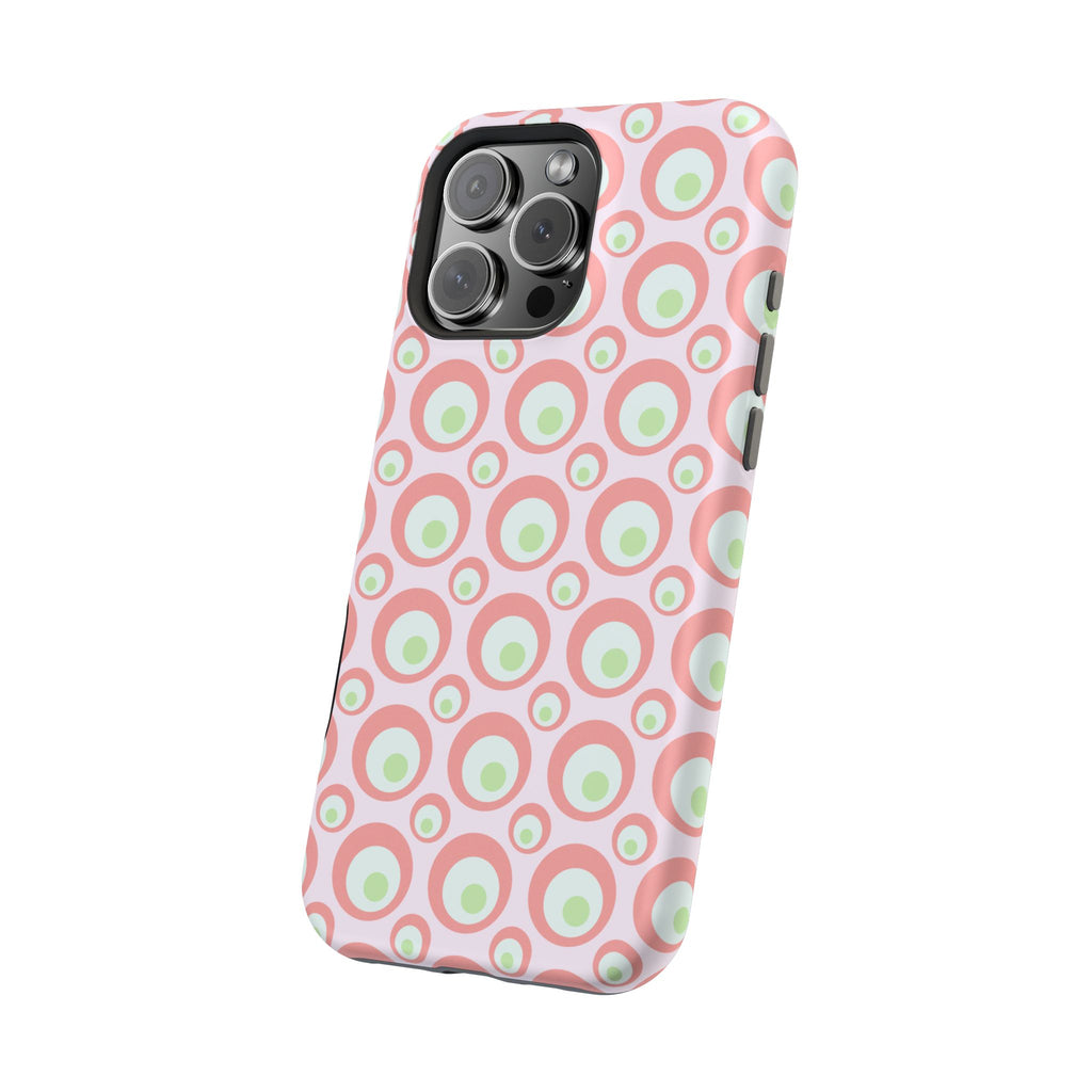 Pink Retro Circles Magnetic Impact-Resistant Phone Case