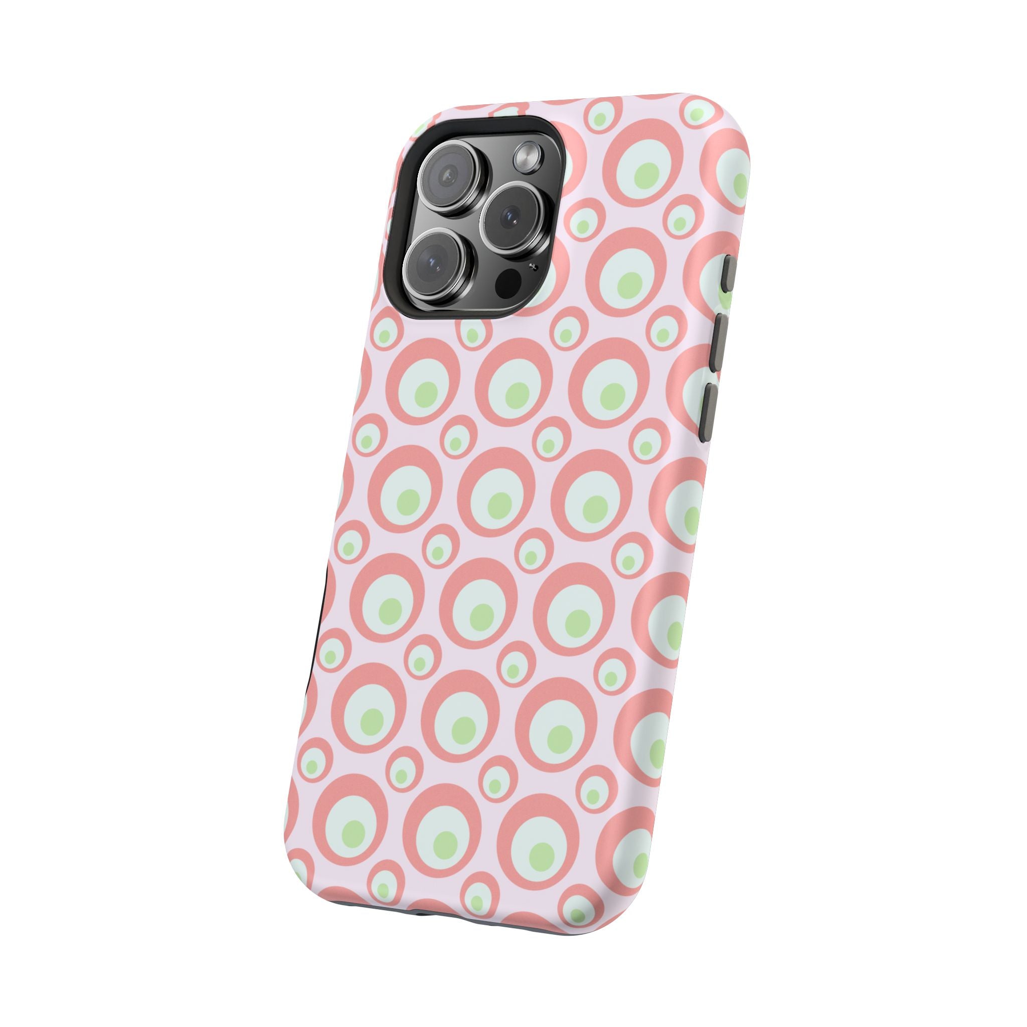 Pink Retro Circles Magnetic Impact-Resistant Phone Case