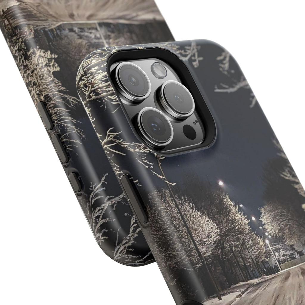 Winter Night Snow Road Magnetic Impact-Resistant Phone Case