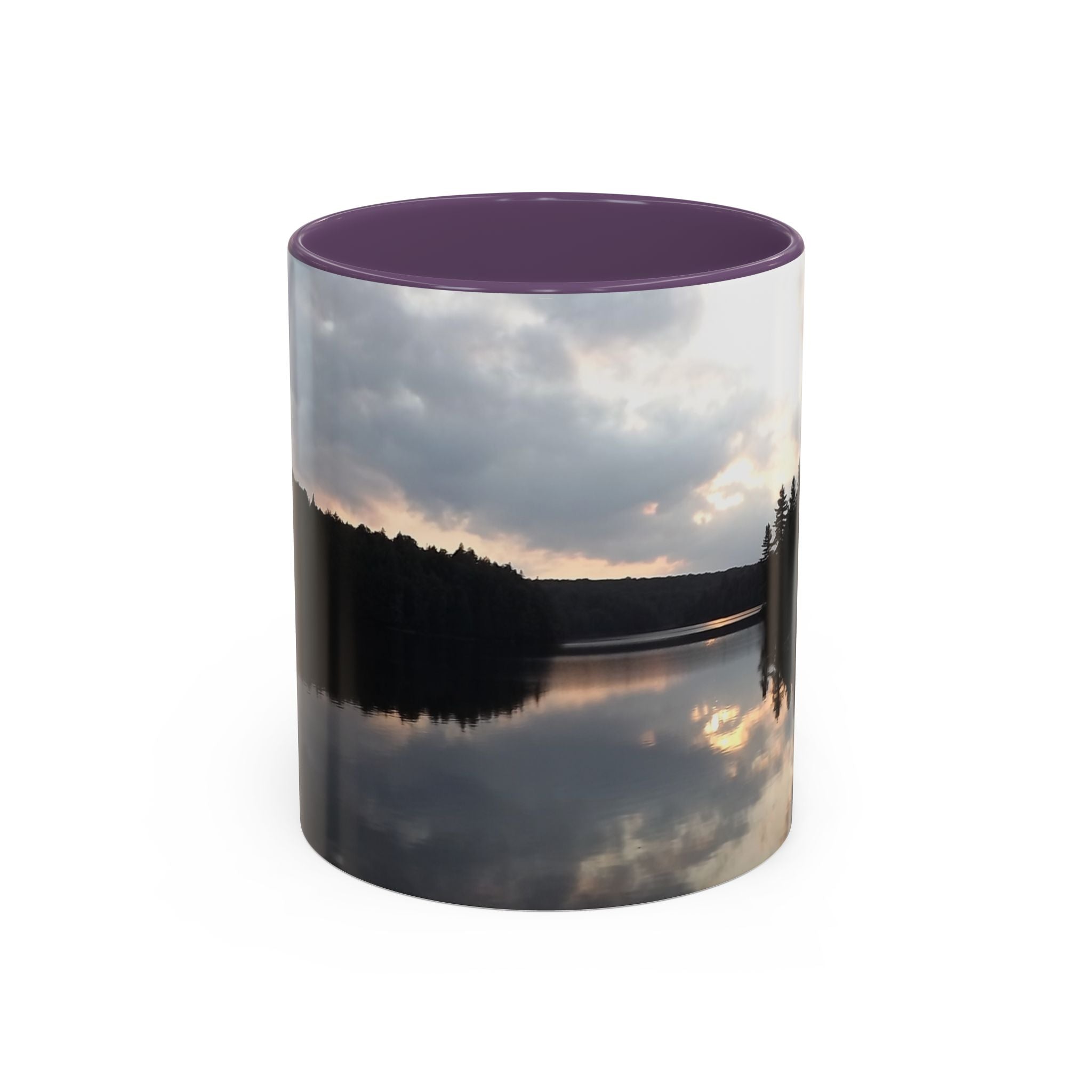 Lake Sunset Accent Coffee Mug — Scenic Reflection Photography 11/15oz