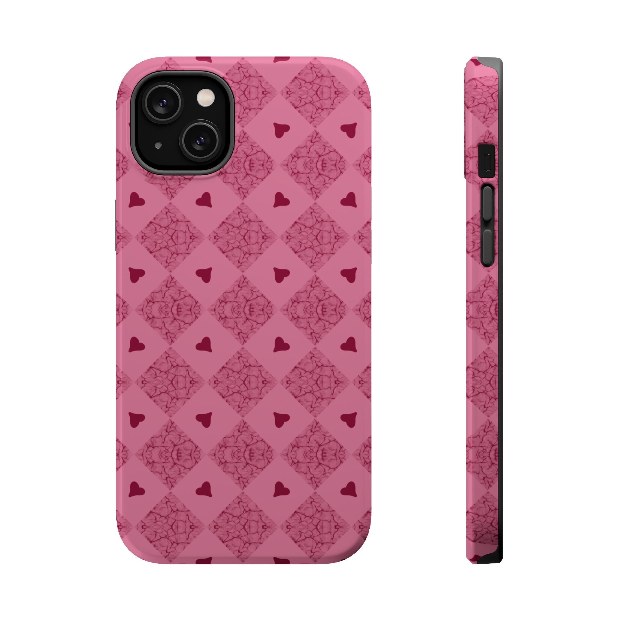 Pink Vintage Hearts Magnetic Impact-Resistant Phone Case