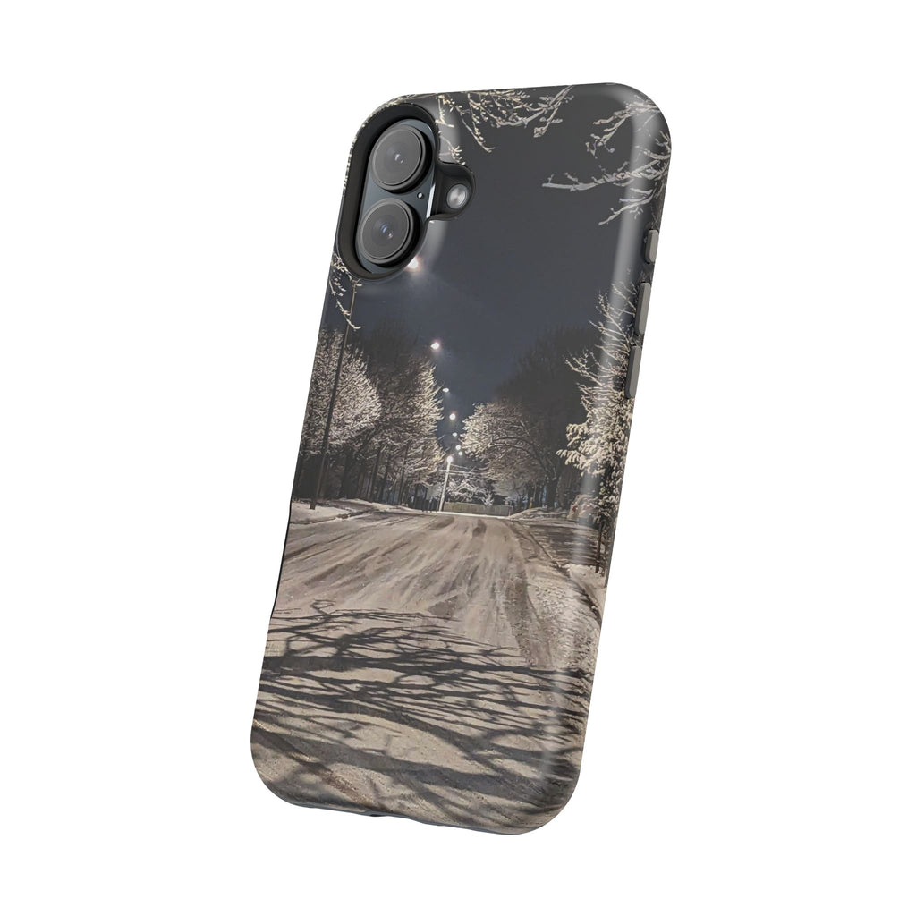Winter Night Snow Road Magnetic Impact-Resistant Phone Case
