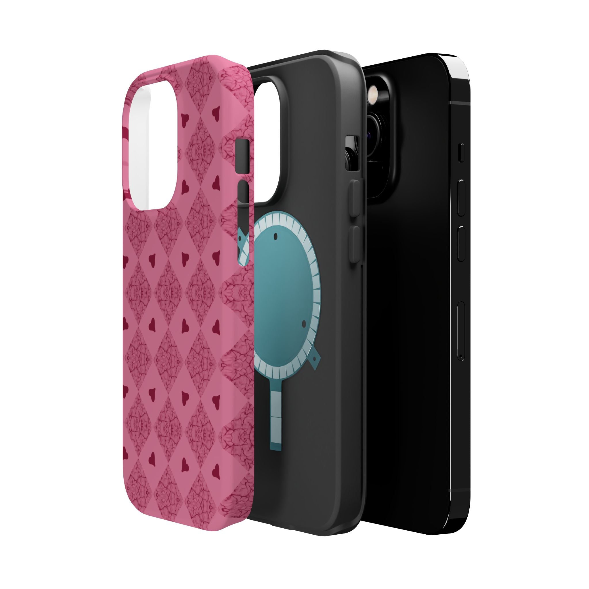 Pink Vintage Hearts Magnetic Impact-Resistant Phone Case