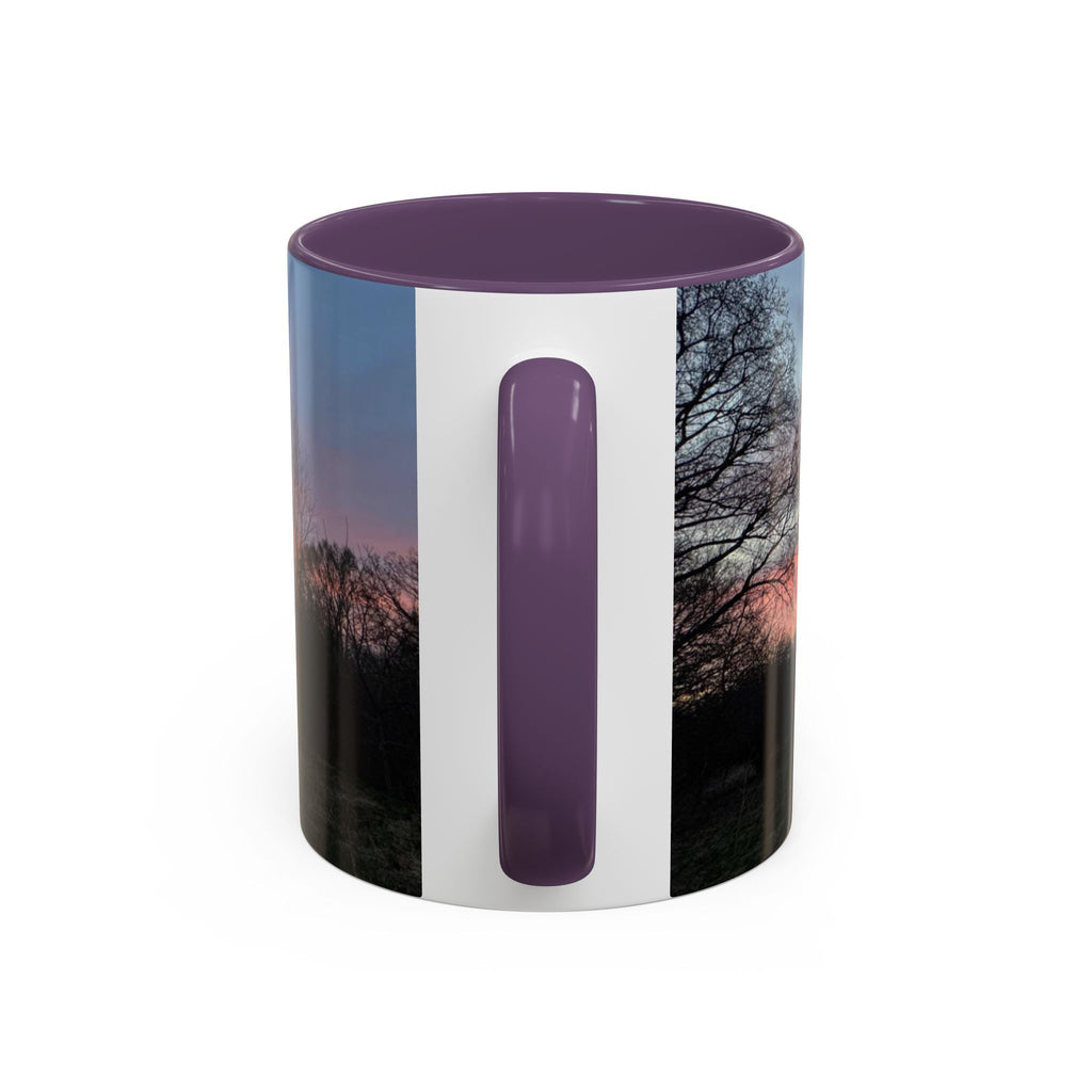 Sunset Silhouette In Derby, UK Coffee Mug — Scenic Tree Silhouette at Dusk (11/15oz)