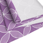 Purple Geometric Table Runner – Modern Circle Pattern Dining Decor