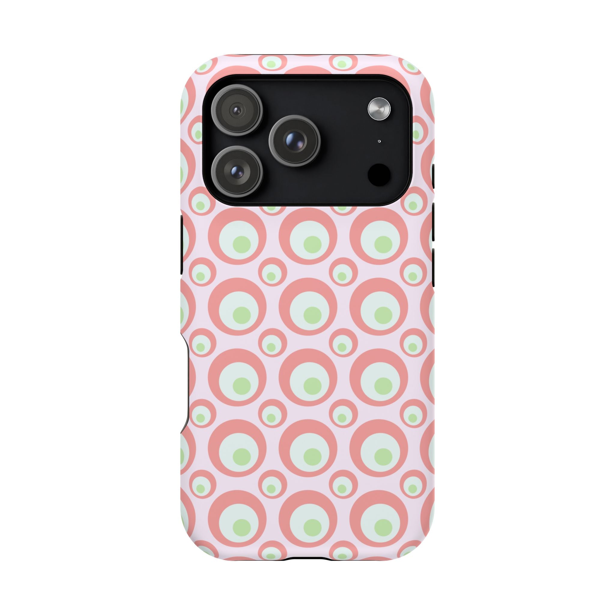Pink Retro Circles Magnetic Impact-Resistant Phone Case