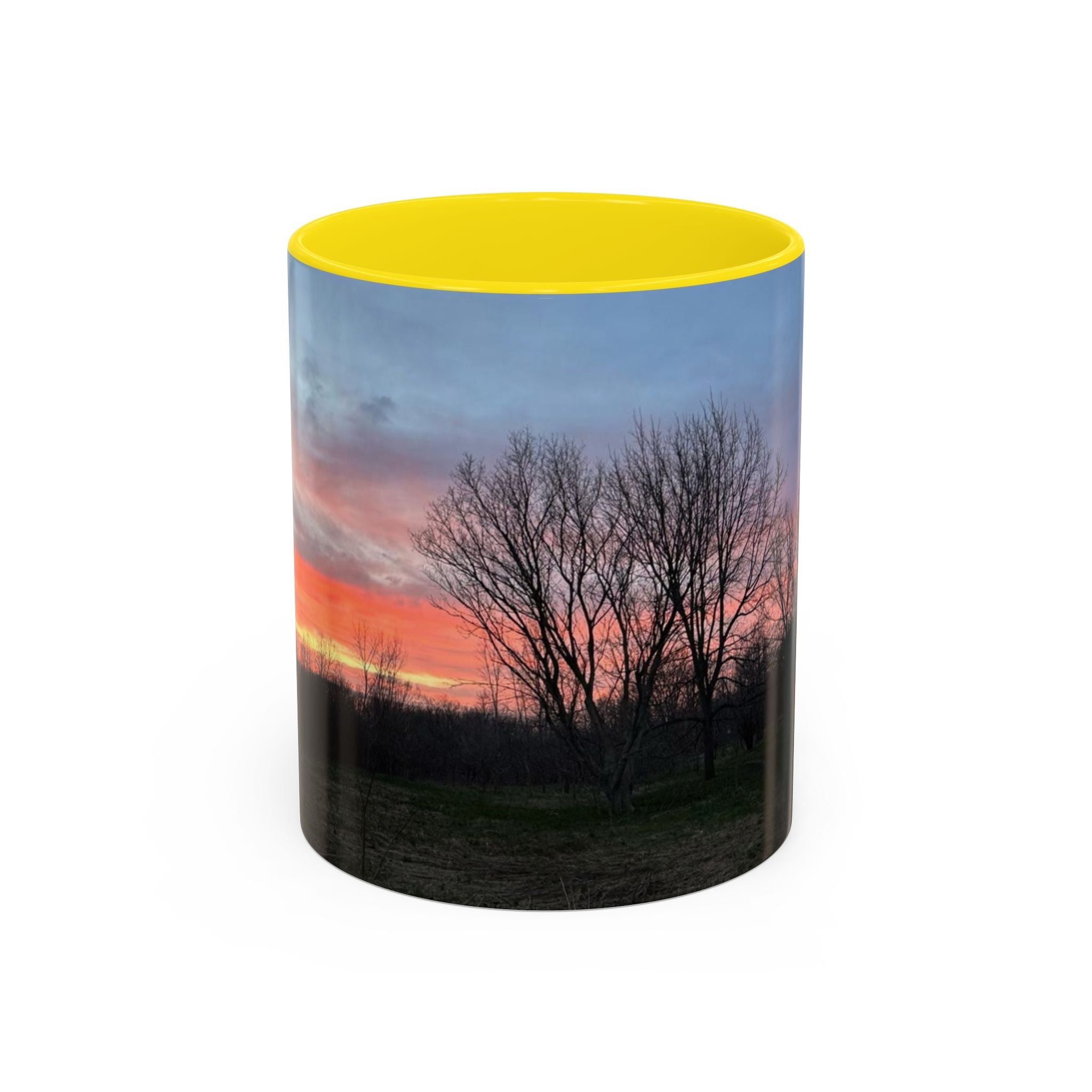 Sunset Silhouette In Derby, UK Coffee Mug — Scenic Tree Silhouette at Dusk (11/15oz)