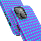 Phone Case — Blue & Purple Gingham Magnetic Impact-Resistant Case