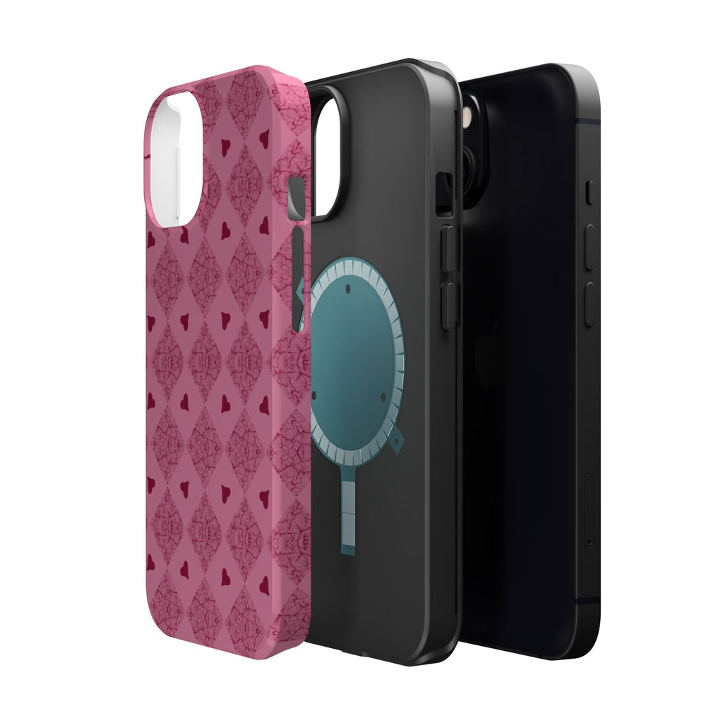 Pink Vintage Hearts Magnetic Impact-Resistant Phone Case