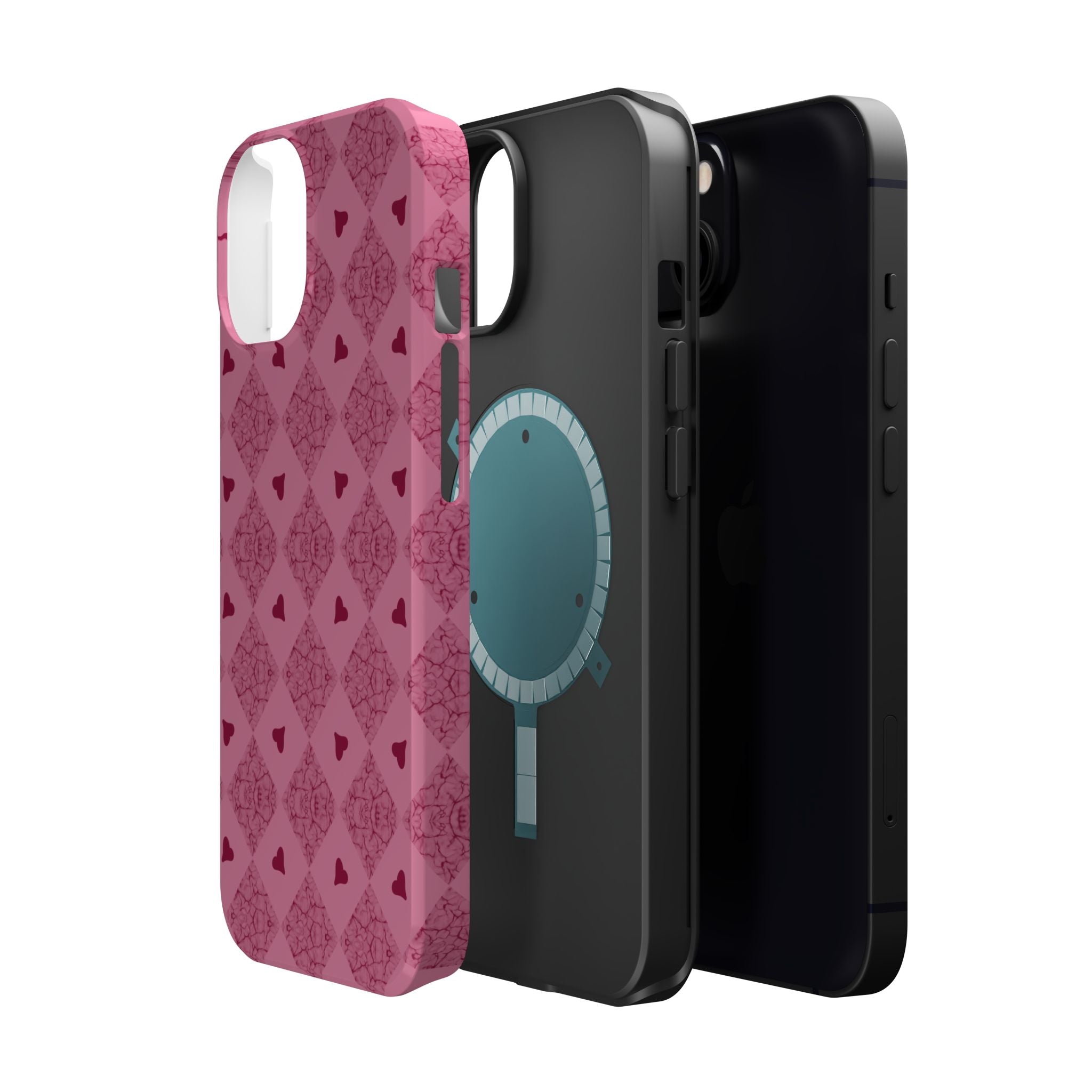 Pink Vintage Hearts Magnetic Impact-Resistant Phone Case