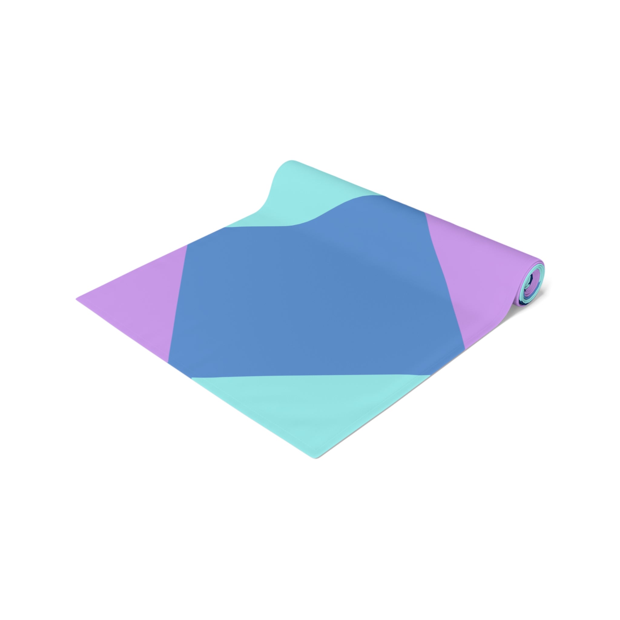 Pastel Geometric Table Runner — Blue Lavender Diamond Pattern