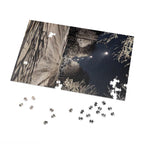 Snowy Winter Night Street Jigsaw Puzzle with Tin