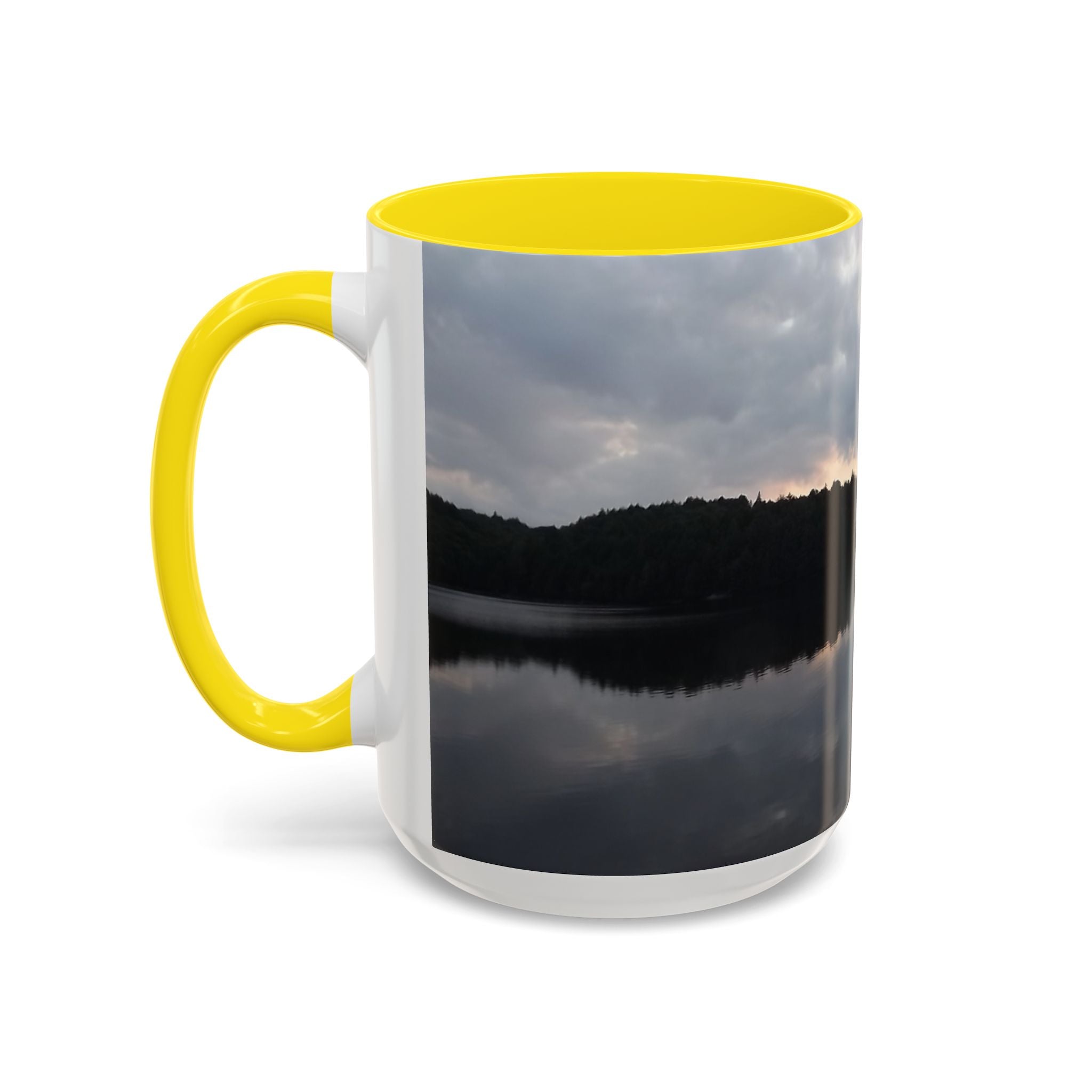 Lake Sunset Accent Coffee Mug — Scenic Reflection Photography 11/15oz