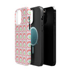 Pink Retro Circles Magnetic Impact-Resistant Phone Case