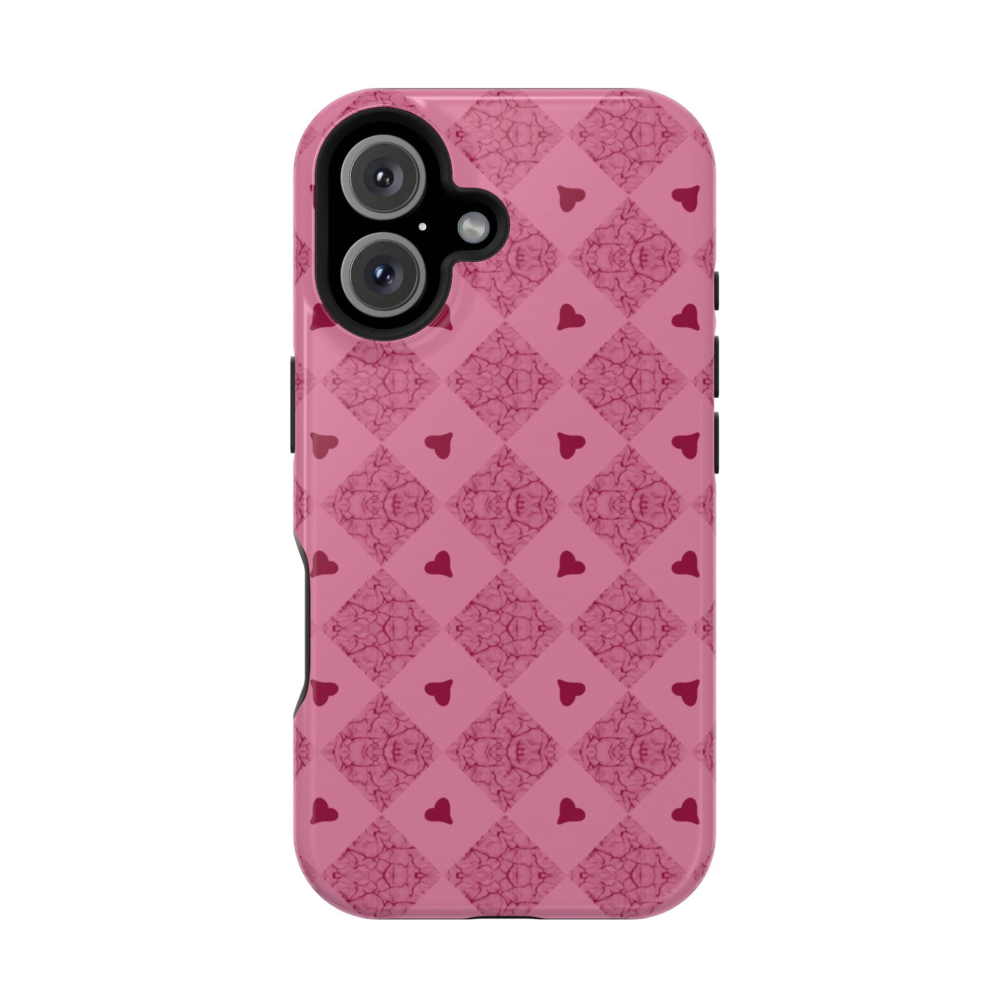 Pink Vintage Hearts Magnetic Impact-Resistant Phone Case