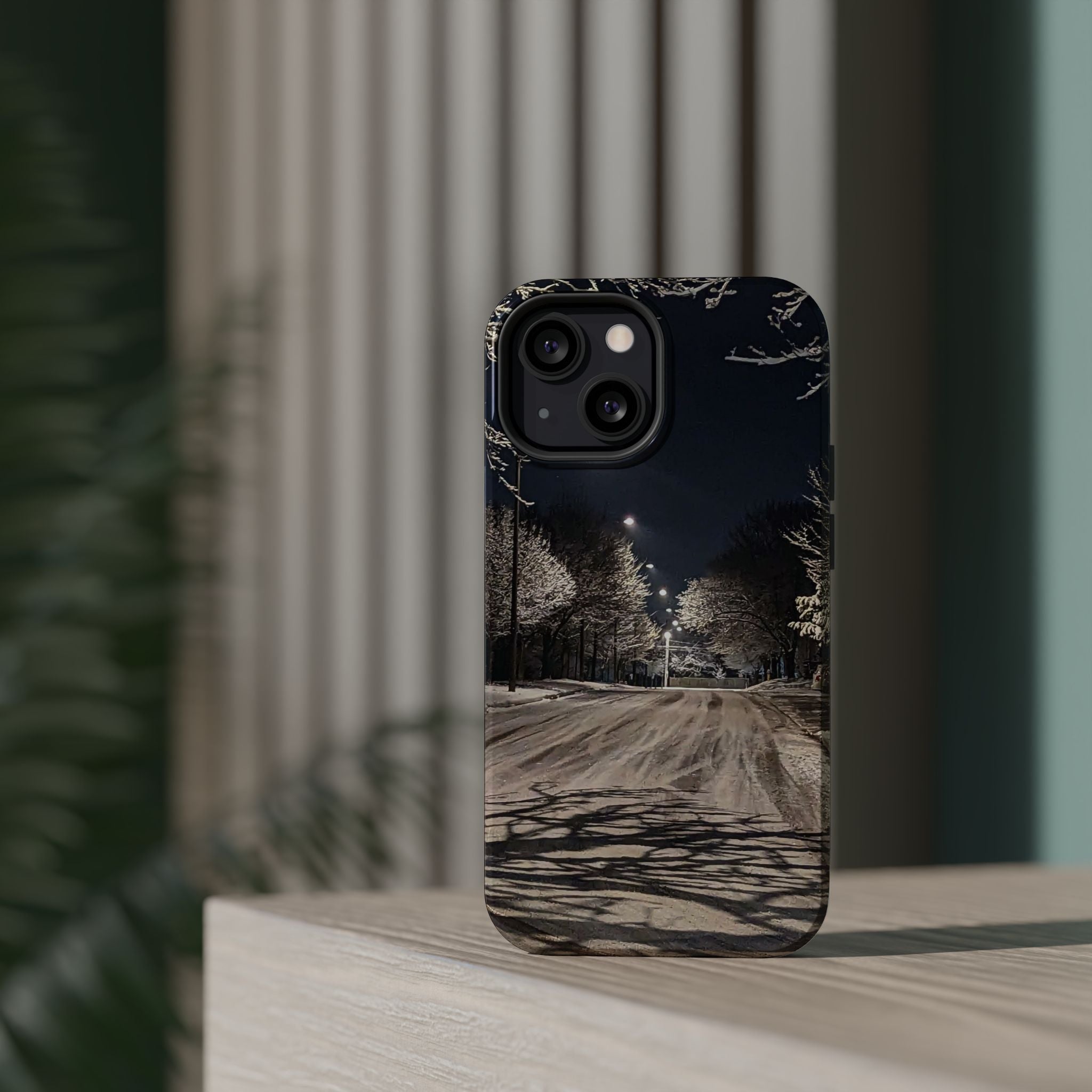 Winter Night Snow Road Magnetic Impact-Resistant Phone Case