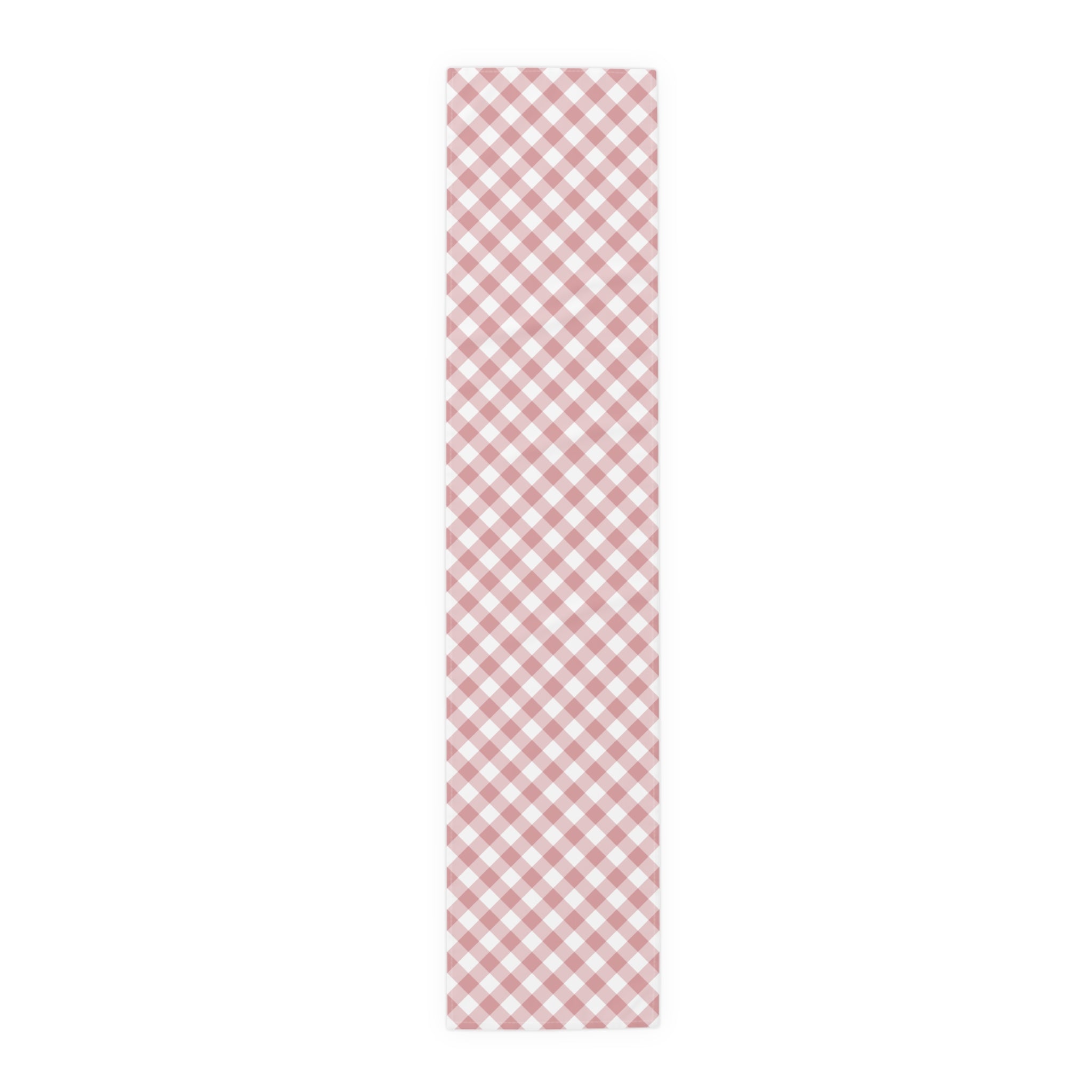 Pink Gingham Table Runner — Cotton-Blend Plaid Decor for Farmhouse, Spring & Picnic Tables