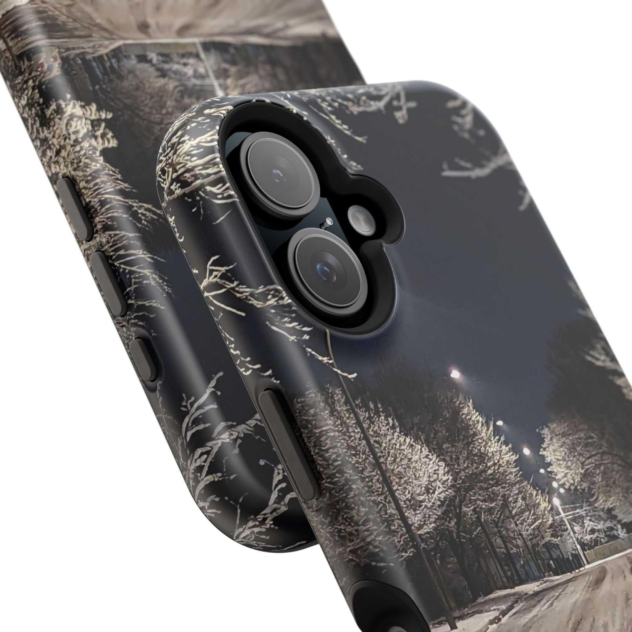 Winter Night Snow Road Magnetic Impact-Resistant Phone Case