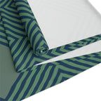 Geometric Diamond Table Runner — Modern Teal Cotton-Poly Accent