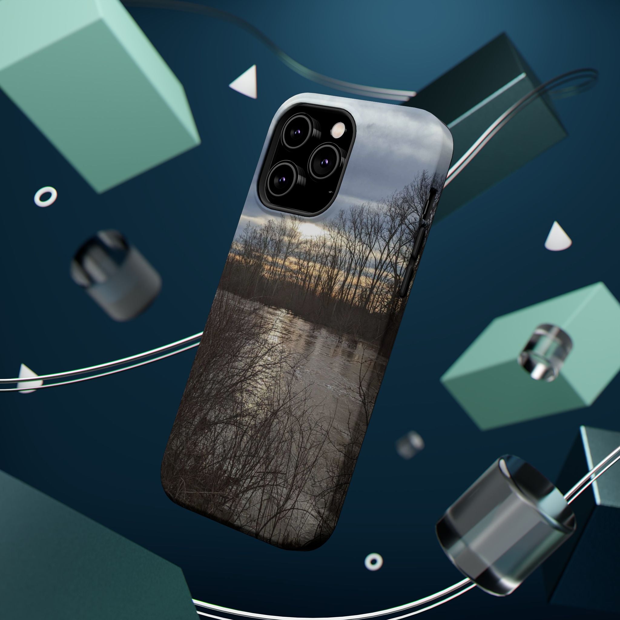 Phone Case — Moody Winter River Landscape Magnetic Impact-Resistant Case