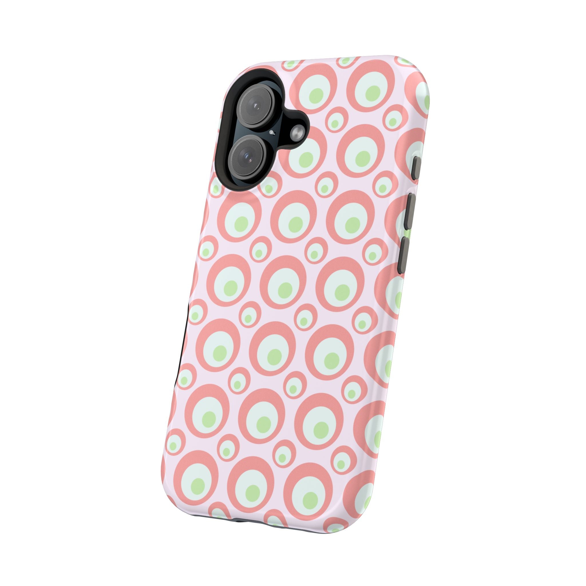 Pink Retro Circles Magnetic Impact-Resistant Phone Case