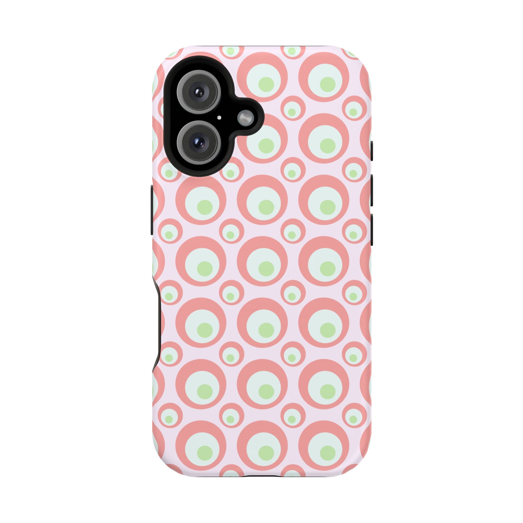 Pink Retro Circles Magnetic Impact-Resistant Phone Case