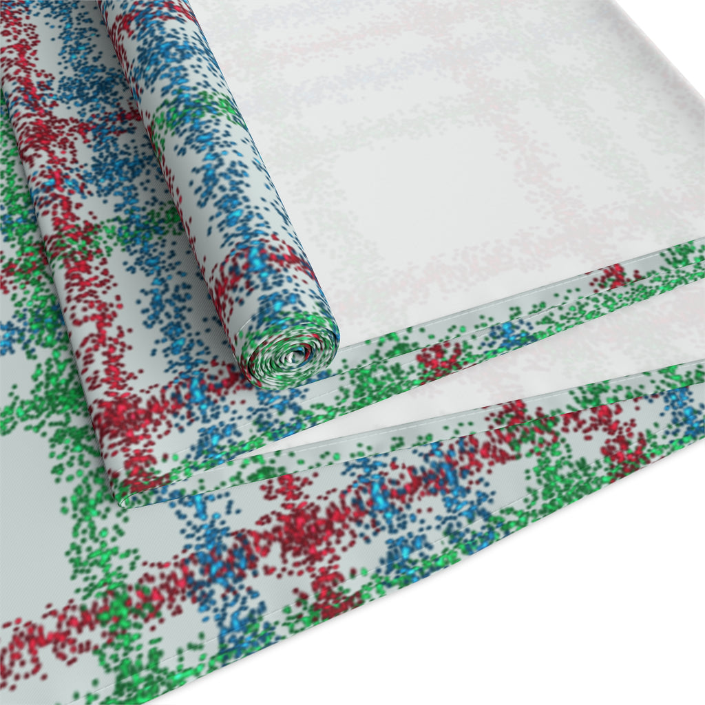 Festive Plaid Table Runner — Red, Green & Blue Holiday Plaid Cotton-Poly Blend