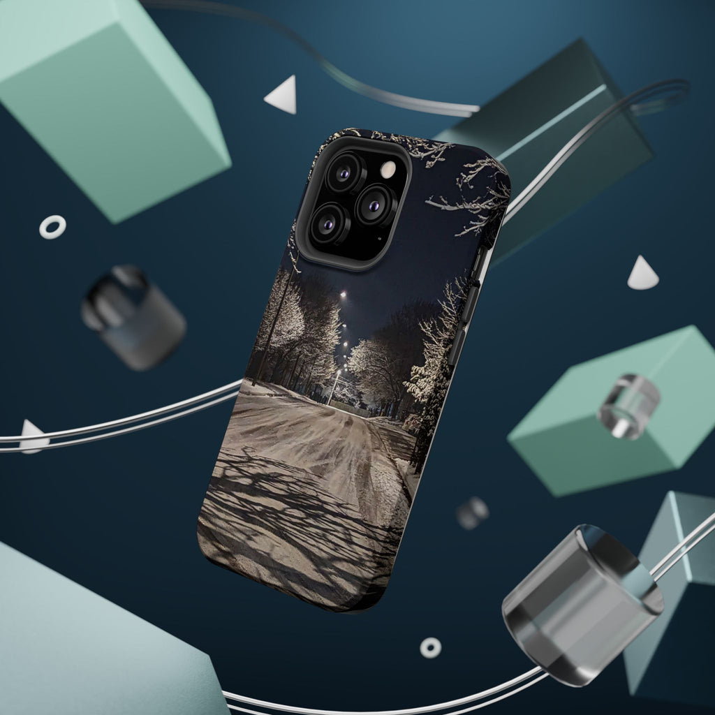 Winter Night Snow Road Magnetic Impact-Resistant Phone Case