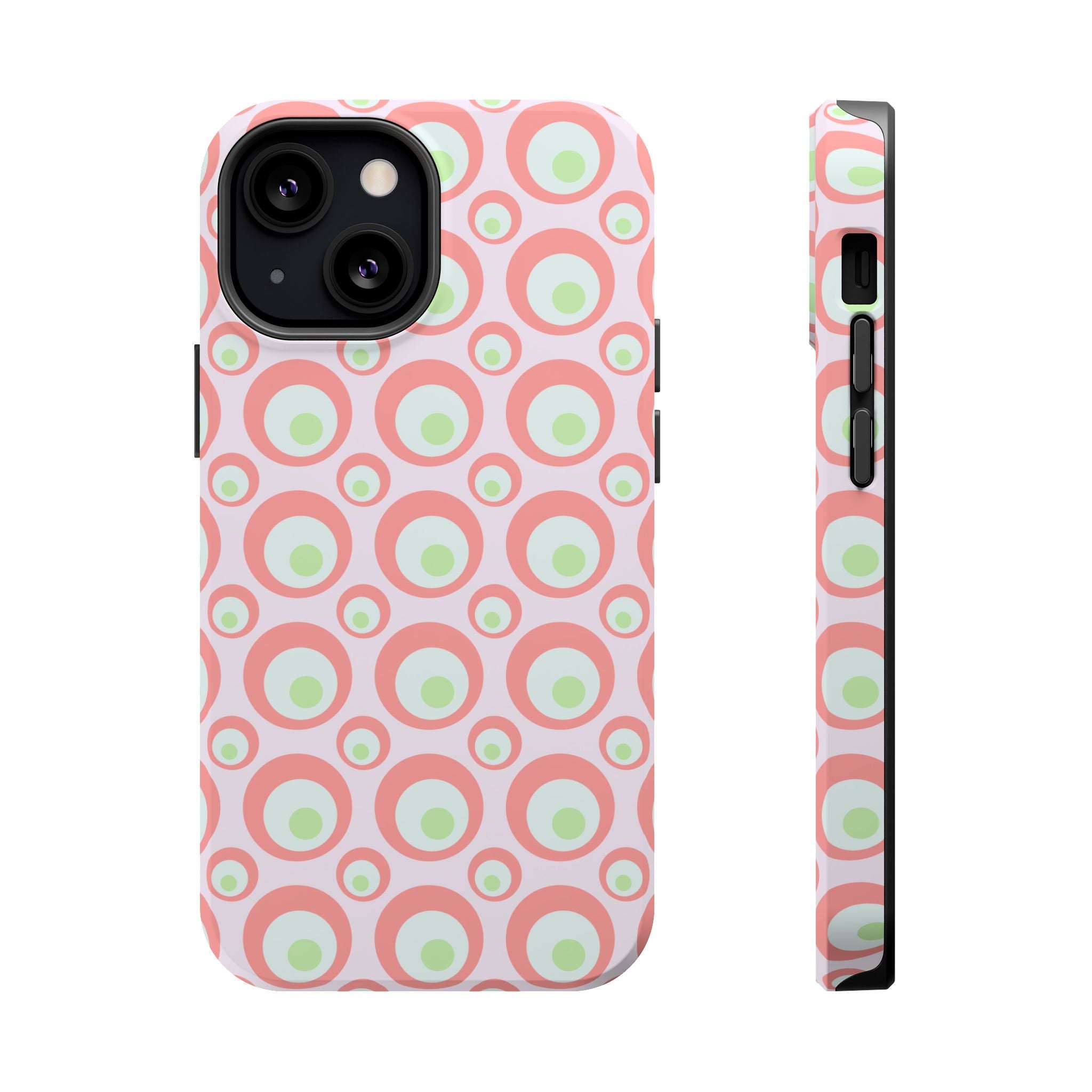 Pink Retro Circles Magnetic Impact-Resistant Phone Case