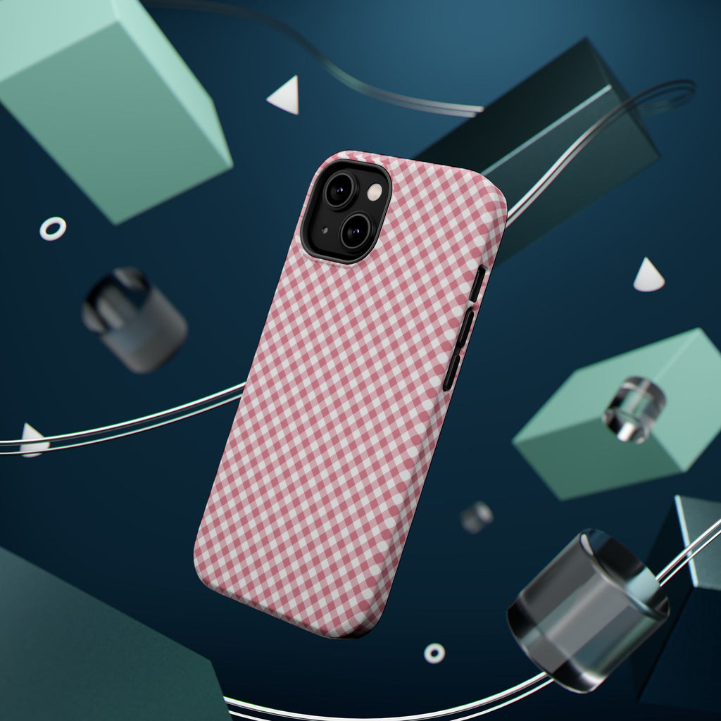 Pink Gingham Magnetic Impact-Resistant Phone Case